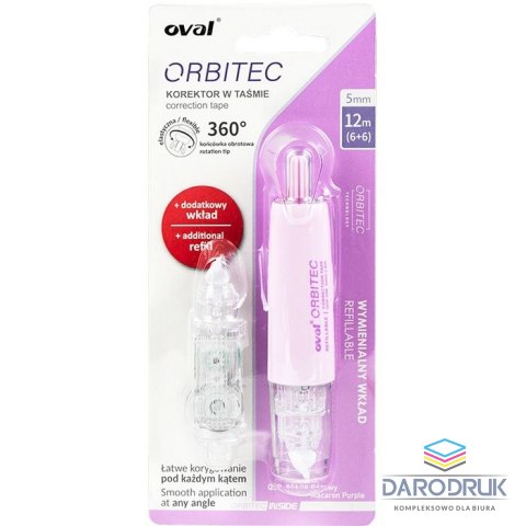 Oval Korektor w taśmie (myszka) QSR-506 różowy 5x6 [mm*m] Oval (160-2402)