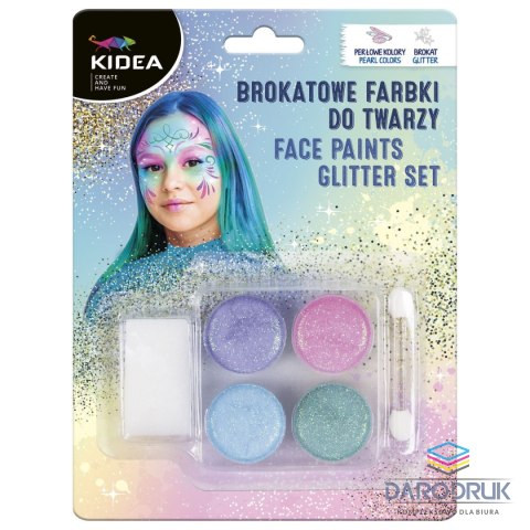 Derform Farba do malowania twarzy kidea brokatowe 4 kolor. Derform (FDTBKA)