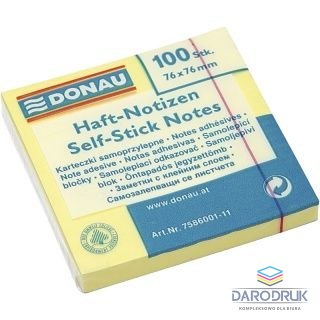 Donau Notes samoprzylepny (karteczki) żółty 100k [mm:] 76x76 Donau (7586001-11)