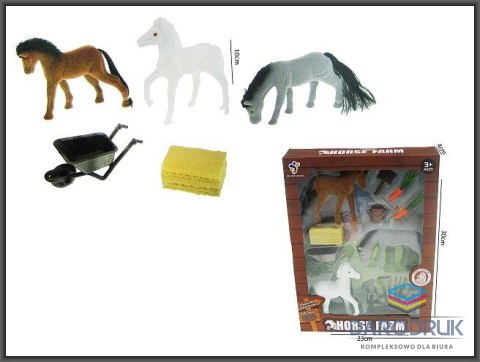 Hipo Figurka Konie flokowane 10cm z akcesoriami Hipo (HFK05)