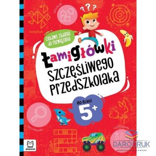 Książka dla dzieci Łamigłówki szczęśliwego przedszkolaka. Ciekawe zadania do rozwiązania dla dzieci 5+