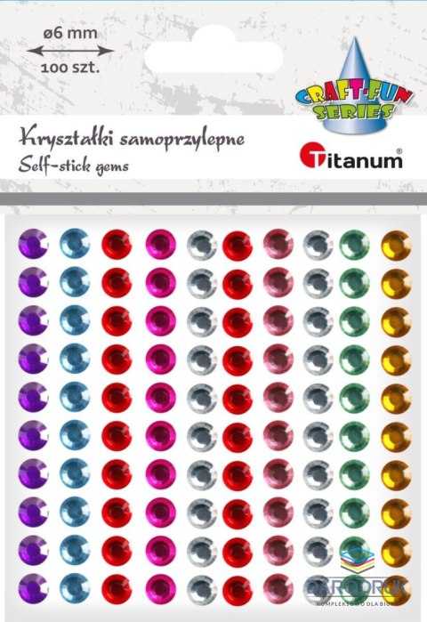 Titanum Kryształki Craft-Fun Series samoprzylepne 100 szt mix Titanum (EB882)