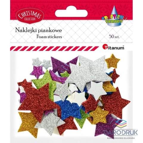 Titanum Ozdoba piankowa Craft-Fun Series gwiazdki brokat 50 szt Titanum (BR110)