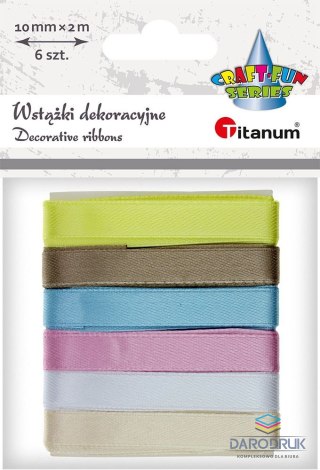 Titanum Wstążka Craft-Fun Series 2324015-A 6 kolorów 10x2 [mm x m] mix Titanum (1cmx2m)