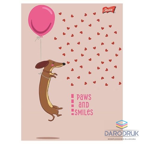 Unipap Zeszyt A4 LOVELY DACHSHUND 32k. 70g krata Unipap
