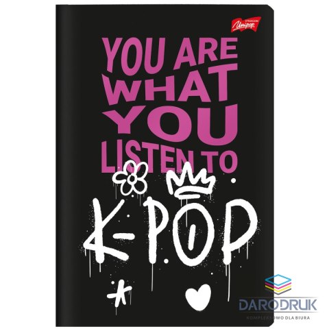 Unipap Zeszyt A5 K-POP VIBES 60k. 70g krata Unipap