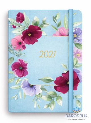 Antra Kalendarz książkowy (terminarz) 2027 Botanical dzienny, Azalia błękitna A5 210mm x 145mm Antra (Kal001502)