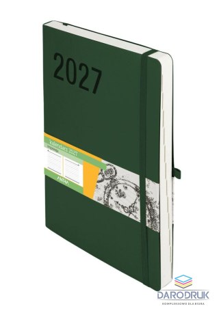 Antra Kalendarz książkowy (terminarz) 2027 Impresja dzienny, zielony B5 247mm x 172mm Antra (Kal001544)