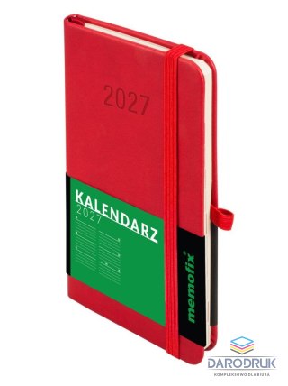 Antra Kalendarz książkowy (terminarz) 2027 MEMOFIX tygodniowy, czerwony A6 150mm x 84mm Antra (Kal001468)