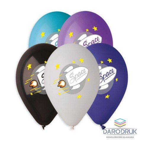 Godan Balon gumowy Premium Hel Space rakieta 5 szt. mix 330mm 13cal Godan (GS120/838)