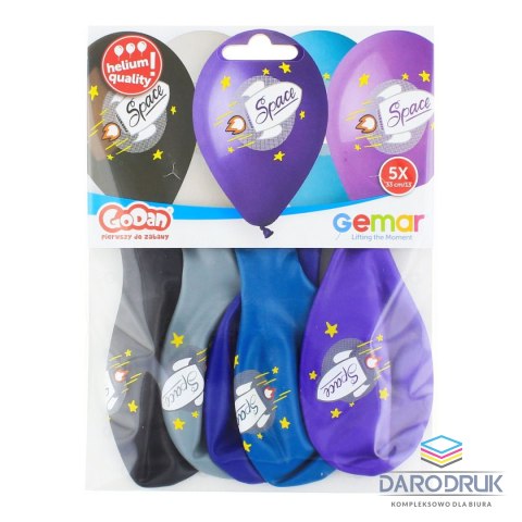 Godan Balon gumowy Premium Hel Space rakieta 5 szt. mix 330mm 13cal Godan (GS120/838)
