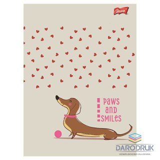Unipap Zeszyt A4 LOVELY DACHSHUND 32k. 70g podwójna linia kolor Unipap