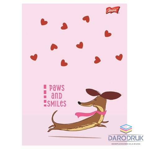 Unipap Zeszyt A4 LOVELY DACHSHUND 32k. 70g podwójna linia kolor Unipap