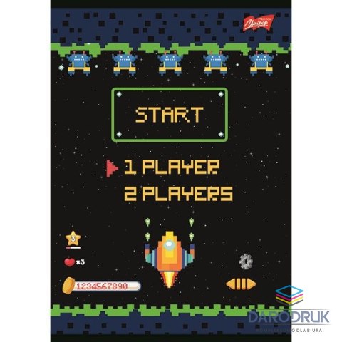 Unipap Zeszyt A5 PIXEL UNIVERSE 16k. 70g podwójna linia kolor Unipap