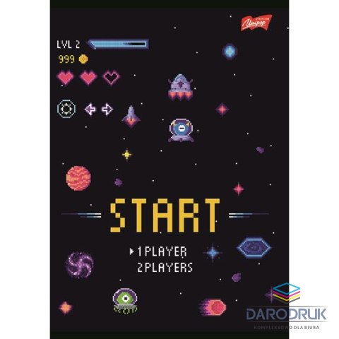 Unipap Zeszyt A5 PIXEL UNIVERSE 16k. 70g podwójna linia kolor Unipap