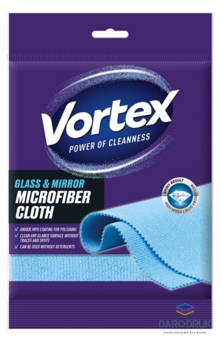Vortex Ścierka z mikrofibry do szkła i luster niebieska mikrofibra [mm:] 350x350 Vortex (BS-VR-488167)