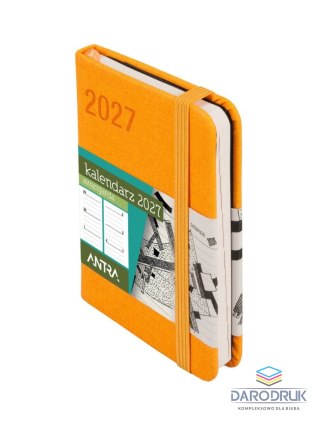 Antra Kalendarz książkowy (terminarz) 2027 Awangarda tygodniowy, pomarańczowy A7 110mm x 78mm Antra (Kal001525)