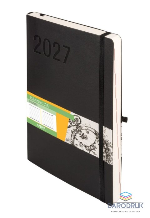 Antra Kalendarz książkowy (terminarz) 2027 Impresja dzienny, czarny B5 247mm x 172mm Antra (Kal001542)