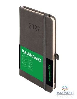 Antra Kalendarz książkowy (terminarz) 2027 MEMOFIX tygodniowy, grafitowy A6 150mm x 84mm Antra (Kal001469)