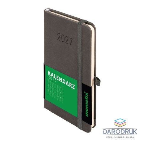 Antra Kalendarz książkowy (terminarz) 2027 MEMOFIX tygodniowy, grafitowy A6 150mm x 84mm Antra (Kal001469)