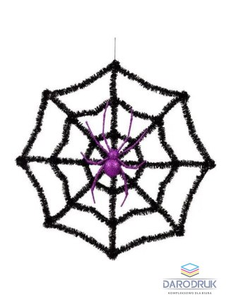 Arpex Ozdoba halloweenowa PAJĘCZYNA Z BROKATOWYM PAJĄKIEM Arpex (HA9751)