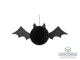 Partydeco Ozdoba halloweenowa Dekoracja bibułowa Nietoperz, 45x17 cm, czarny Partydeco (DB5)