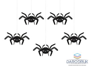 Partydeco Ozdoba halloweenowa Dekoracja papierowa Pająki, 27x17 cm, czarny (1 op. / 5 szt.) Partydeco (DNT10)