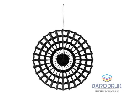 Partydeco Ozdoba halloweenowa Rozeta dekoracyjna Pajęczyna, czarny, 50 cm Partydeco