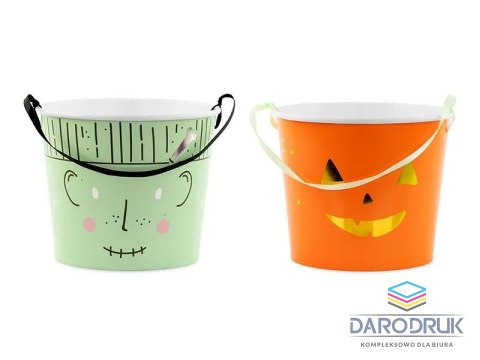Partydeco Ozdoba halloweenowa Wiaderka na cukierki 13.5 cm, mix (1 op. / 2 szt.) Partydeco (WD1)