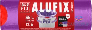 Alufix Worki na śmieci Elastic fix kolor: fioletowy 35L 12 szt Alufix (BS-AX-003134)
