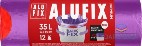 Alufix Worki na śmieci Elastic fix kolor: fioletowy 35L 12 szt Alufix (BS-AX-003134)