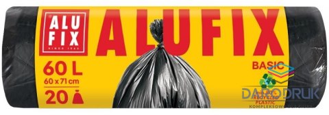 Alufix Worki na śmieci economy kolor: czarny 60L 20 szt Alufix (BS-AX-655223)