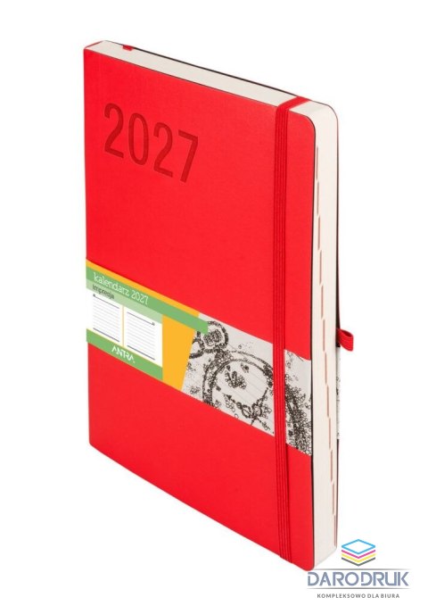 Antra Kalendarz książkowy (terminarz) 2027 Impresja dzienny, czerwony B5 247mm x 172mm Antra (Kal001543)