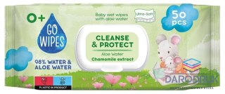Gowipes Chusteczki higieniczne nawilżane dla dzieci z aloesem i rumiankiem 50 szt Gowipes (BS-GW-657135)
