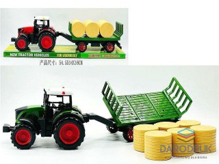 Adar Traktor z przyczepą i belami siana; 54,5x16x14,5cm, PVC Adar (641051)