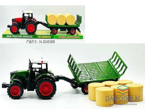 Adar Traktor z przyczepą i belami siana; 54,5x16x14,5cm, PVC Adar (641051)