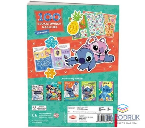 Ameet Książka dla dzieci Stitch. 100 Brokatowych Naklejek Ameet (NB 9113)