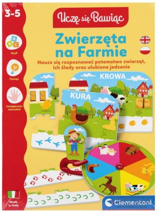 Clementoni Gra edukacyjna UCZĘ SIĘ BAWIĄC ZWIERZĘTA NA FARMIE Clementoni (50433)