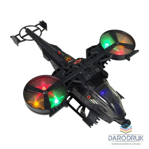 Lean Helikopter Wojskowy Ogromne Skrzydła Światła Dźwięk Obraca Się Lean (10039)
