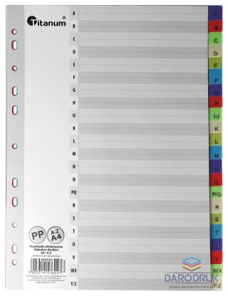 Titanum Przekładki do segregatora PP Titanum A4 20 kartek indeks numeryczny (IN20)