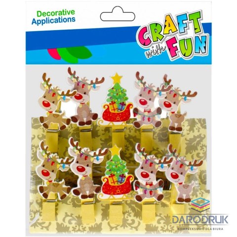 Craft with Fun Ozdoba świąteczna BN KLAMERKI RENIFERY Craft with Fun (501907)