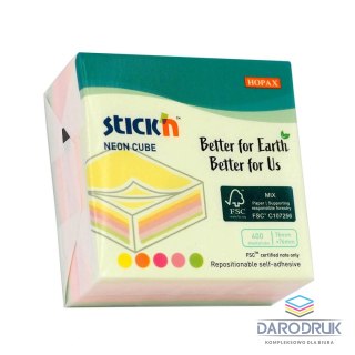 Stick'n Notes samoprzylepny (karteczki) HOPAX kostka mix 400k [mm:] 76x76 Stick'n (21916)