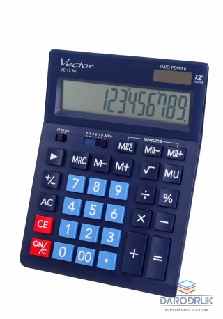 Vector Kalkulator na biurko granatowy Vector (VC-12BU)