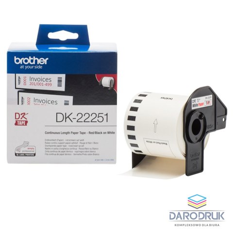 Etykieta Brother do QL-800 | 62mm x 15.24m | czarno/czerwony druk