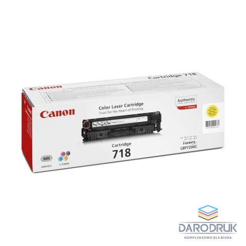 Toner Canon CRG718Y doLBP-7200/7210/7660 | korporacyjny | 2 900 str. | yellow