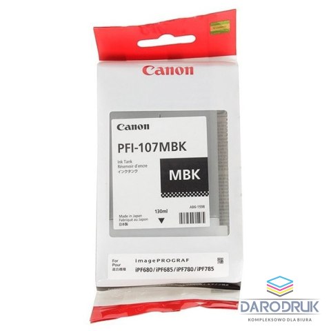 Tusz Canon PFI-107MBK do iPF670/680/685/770/780/785 |130ml | matte black