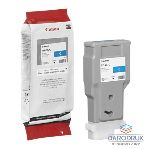 Tusz Canon PFI-207C do iPF680/685/780/785 | 300ml | cyan