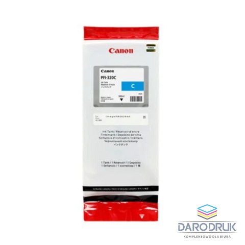 Tusz Canon PFI-320C do imagePROGRAF TM-200/TM205/TM300 | 300 ml | cyan