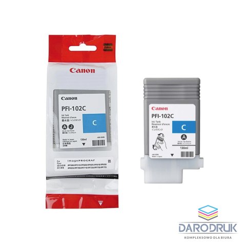 Tusz Canon PFI102C do IPF-500/600/700/710/720/750 | 130ml | cyan