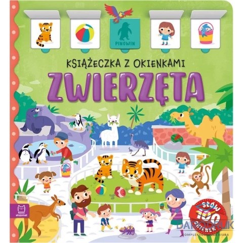 Aksjomat Książka dla dzieci Zwierzęta. Książeczka z okienkami. 100 okienek - 100 słów Aksjomat